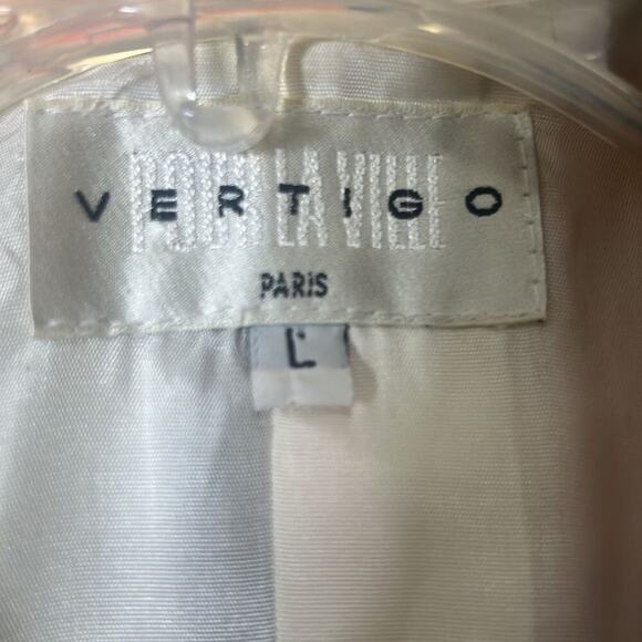 VERTIGO PARIS MULTI PRINTED POLKA DOT SHORT SLEEVES BLAZER SIZE L - Picture 3 of 4